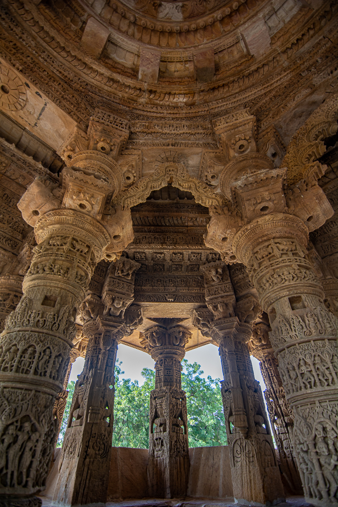 Pillars inside Sun Temple Modhera