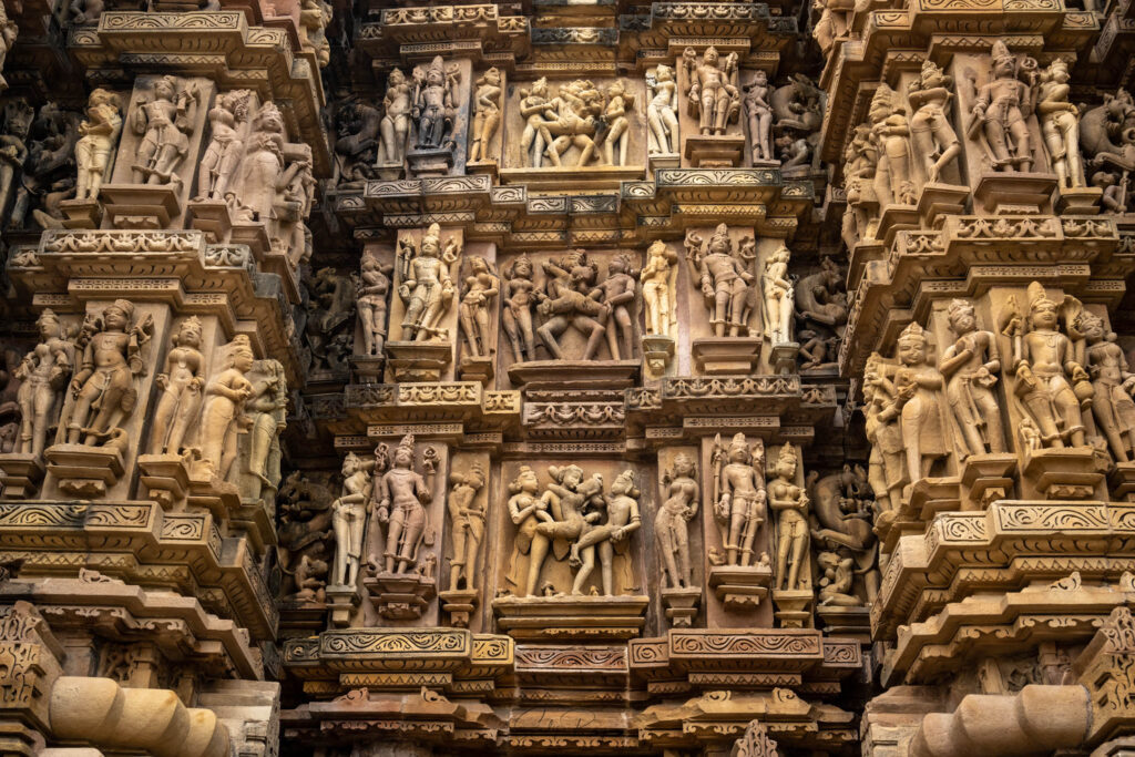 Erotic carvings at Kandariya Mahadeva Temple