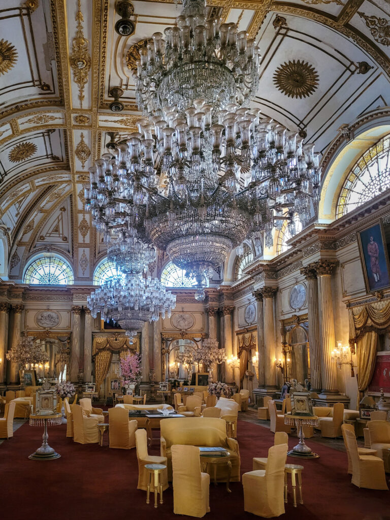 Inside the Jai Vilas Palace.