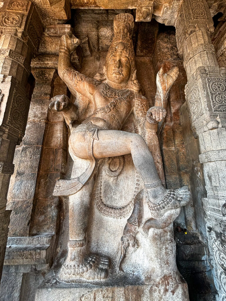 A massive dvarapala inside the temple