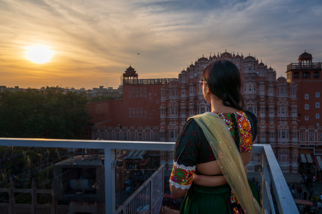 Sunset and Hawa Mahal